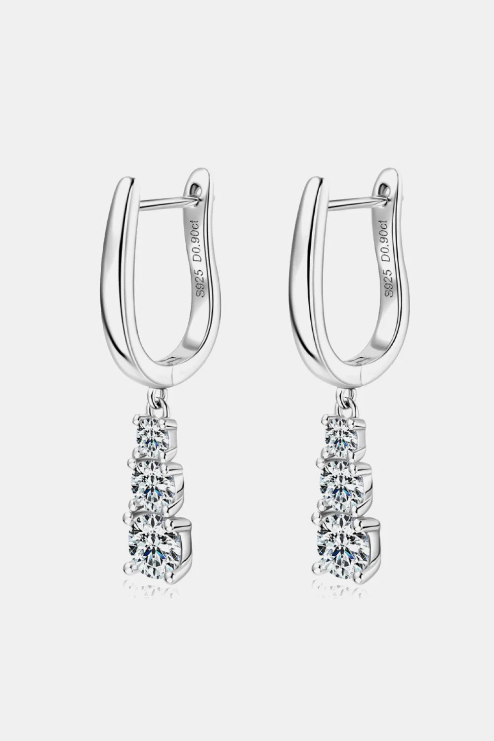 1.8 Carat Moissanite Sterling Silver Drop Earrings - Southern Shores Clothing