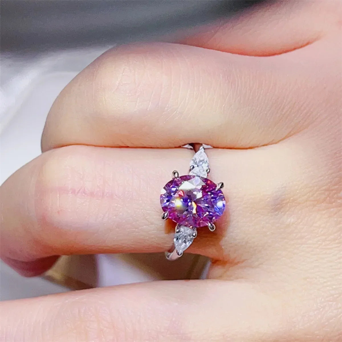 3 Carat Moissanite Ring In Sterling Silver - Southern Shores Clothing