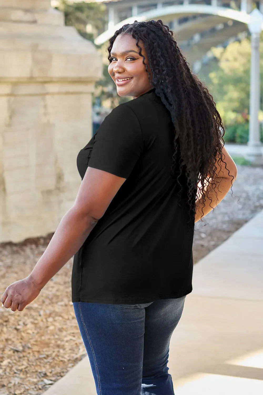 Basic Bae Bamboo Full Size V-Neck Short Sleeve T-Shirt - Southern Shores Clothing