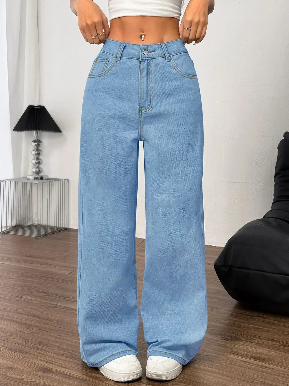 Charleston Inspired Embroidered Bow Back Wide Leg Jeans - Southern Shores Clothing