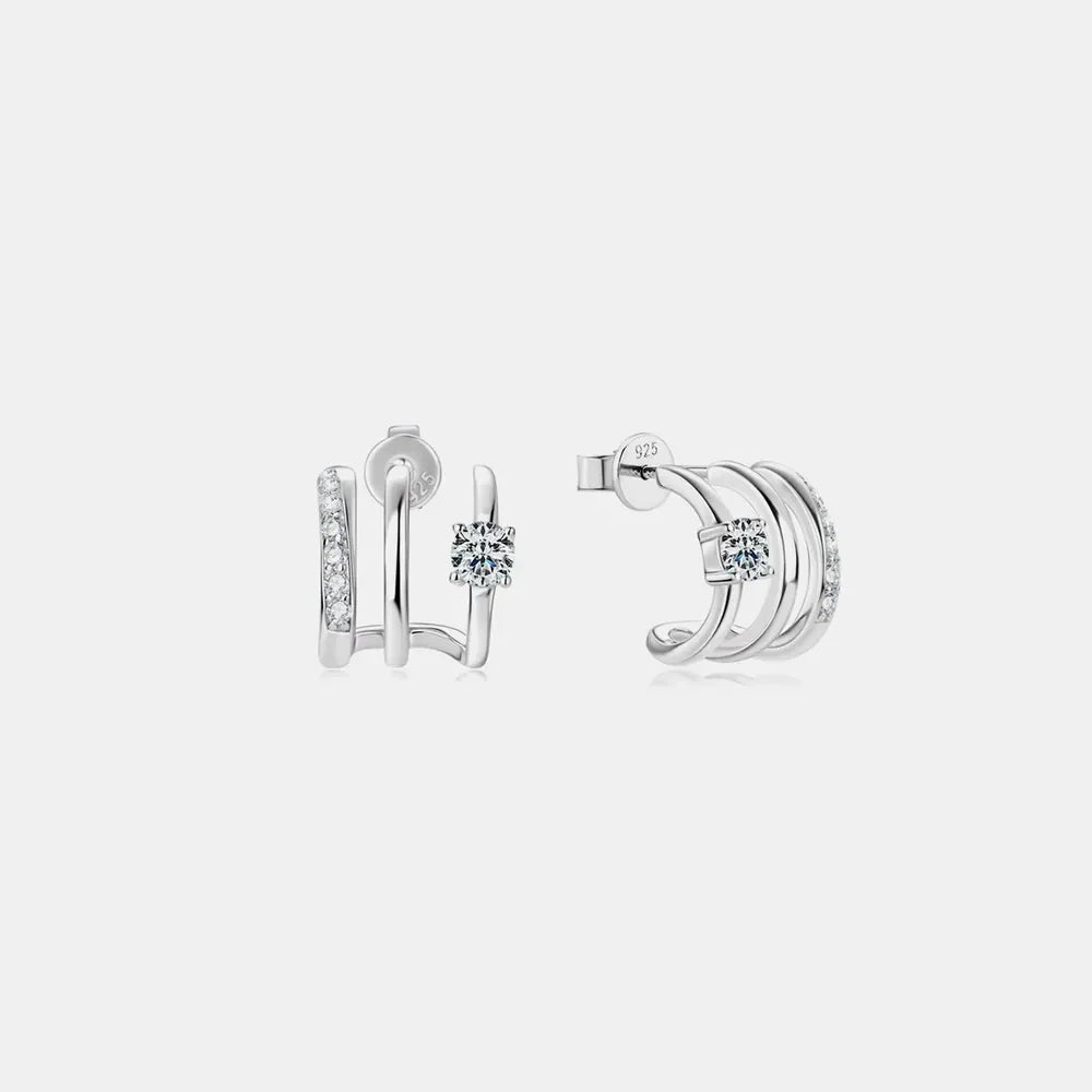 Moissanite D Color Sterling Silver Earrings - Southern Shores Clothing