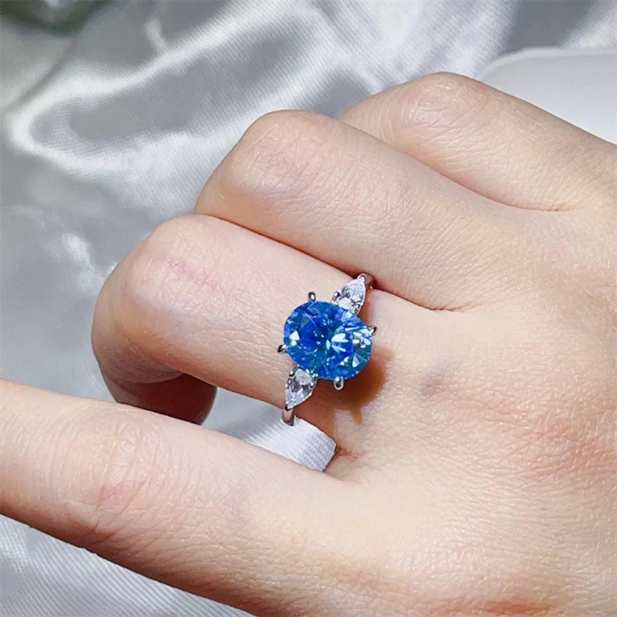3 Carat Moissanite Sterling Silver Ring With Zircons - Southern Shores Clothing