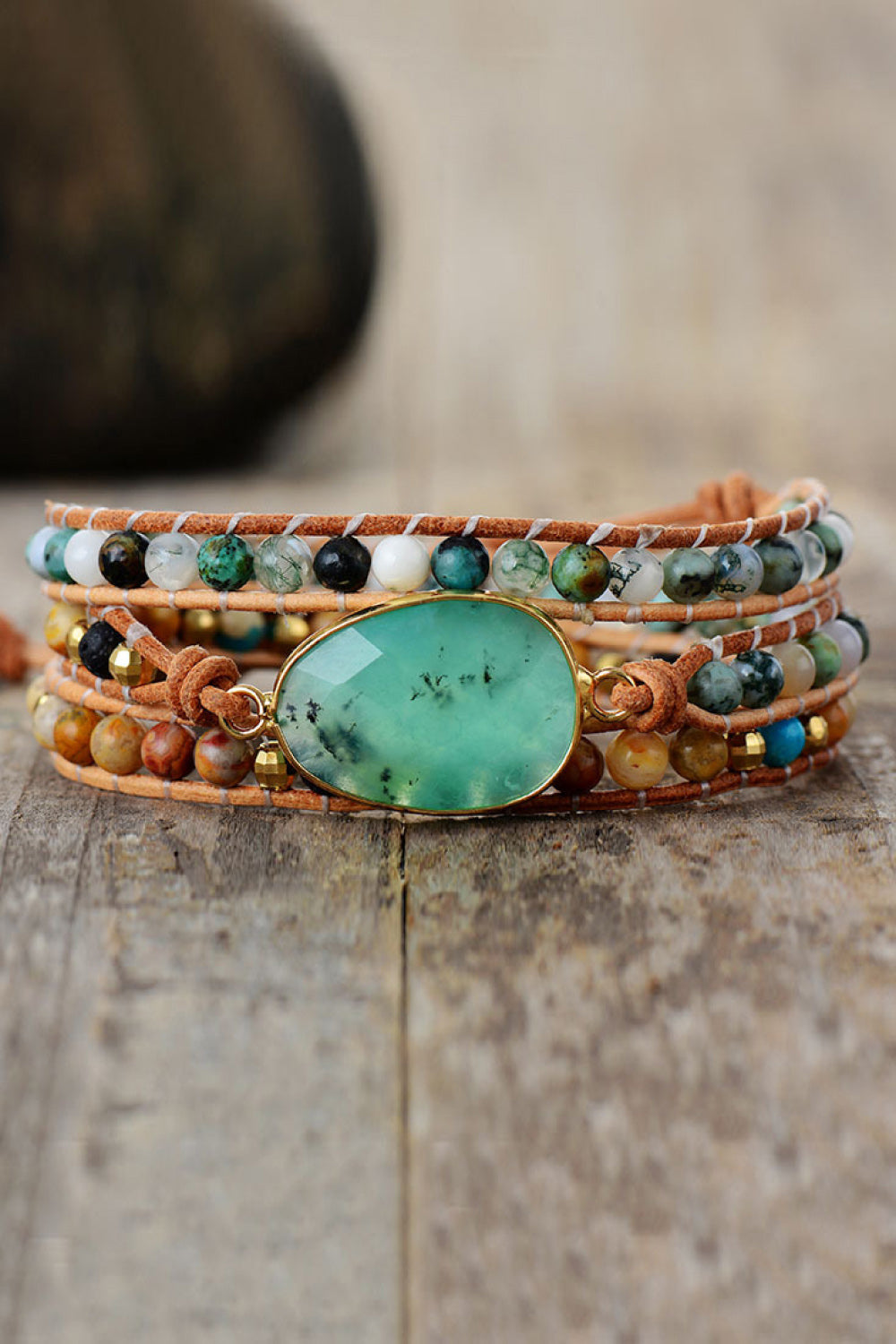 Southern Shores Modern Natural Stone Agate Layered Bracelet