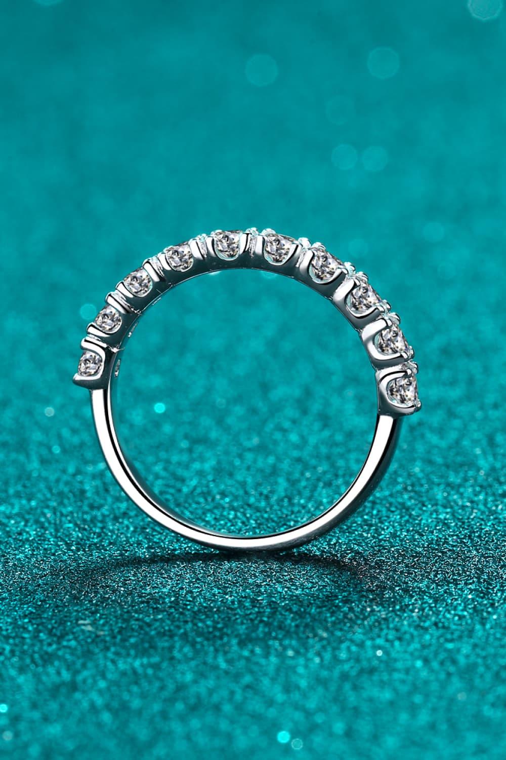 1 Carat Moissanite Sterling Silver Ring Minimalist - Southern Shores Clothing