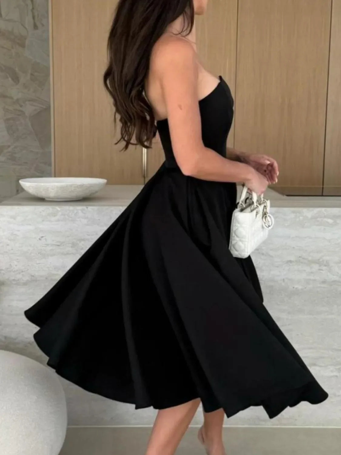 Tube Midi Dress With Clean Silhouette For Coastal Style - Southern Shores Clothing