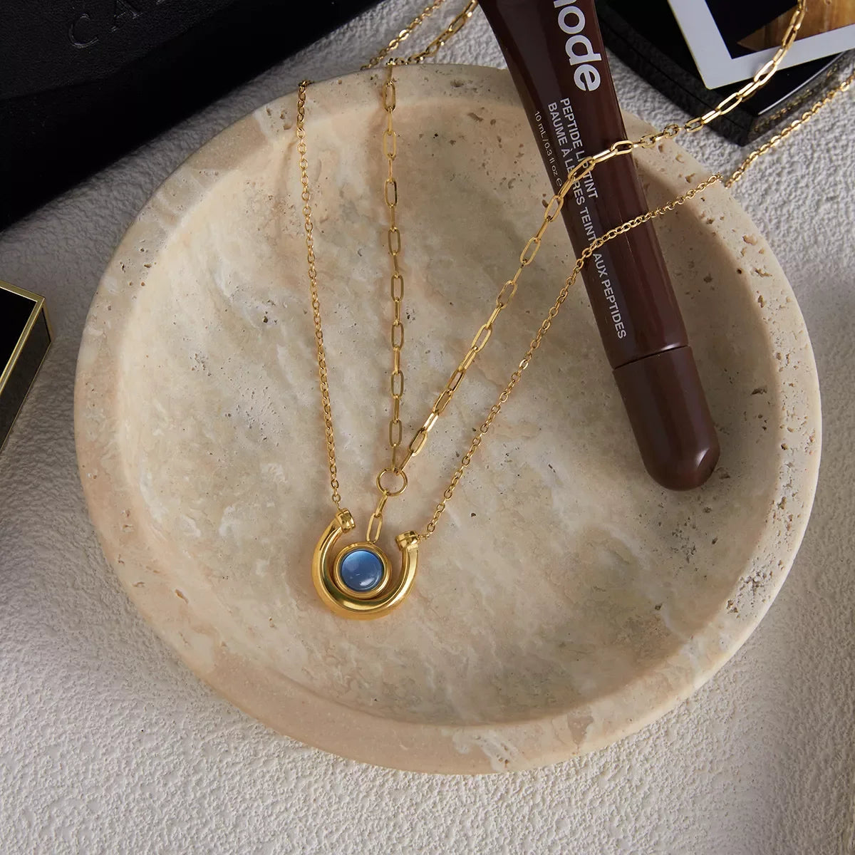 Two-Piece Pendant Necklace In 18K Gold-Plated Finish - Southern Shores Clothing