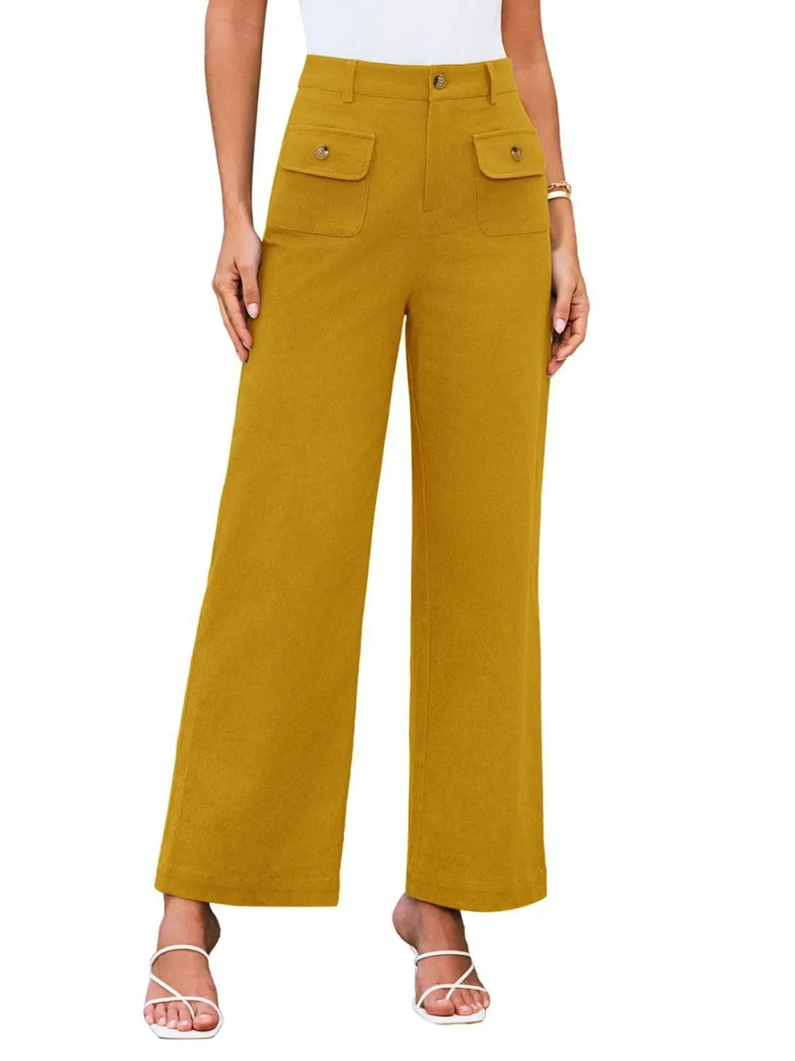 High Waist Wide Leg Relaxed Pants With Comfortable Fit - Southern Shores Clothing