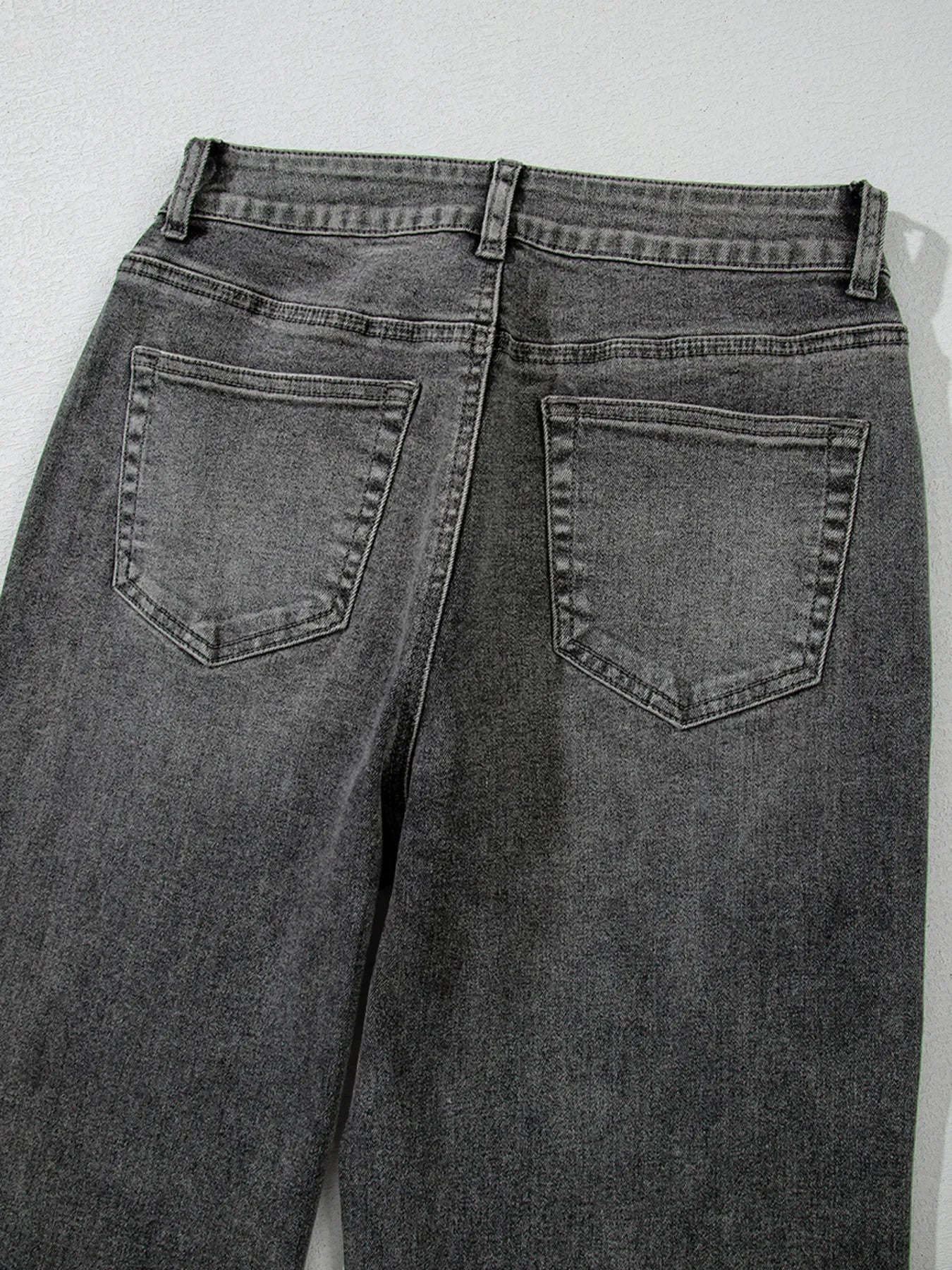 Coastal High Rise Loose Jeans With Raw Hem And Unique Cuffs - Southern Shores Clothing