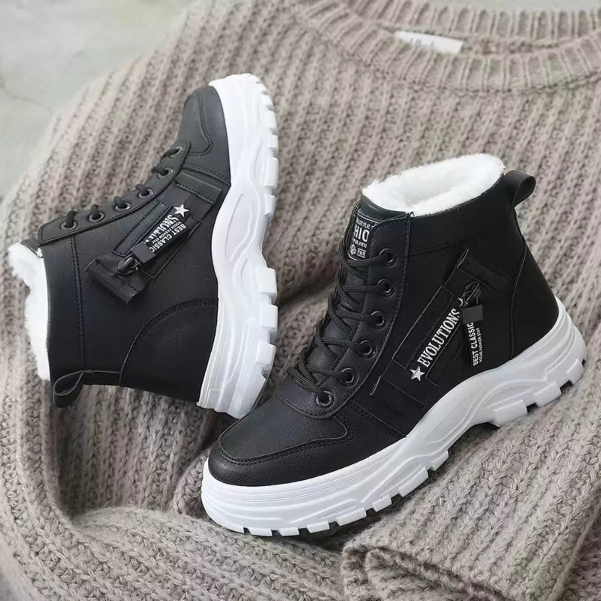 Lace Up Warm Ankle Boots For Cold Weather - Southern Shores Clothing