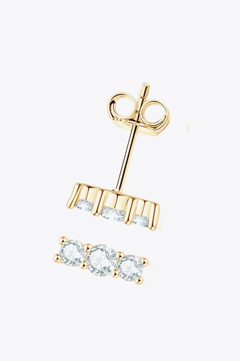 Sterling Silver Moissanite Stud Earrings 0.44 Ct - Southern Shores Clothing