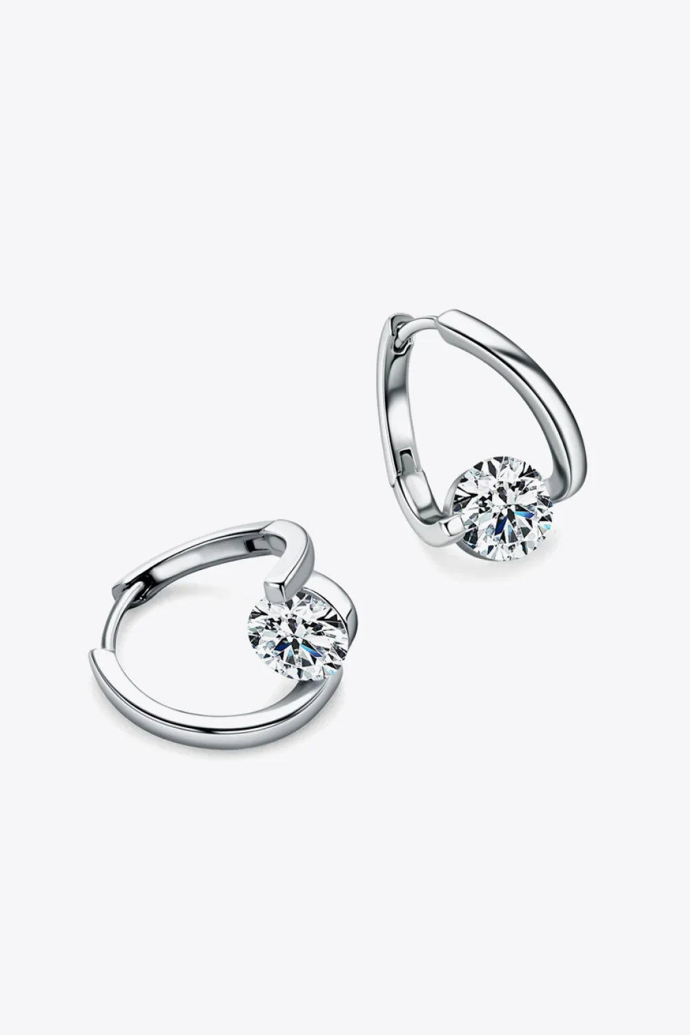 2 Carat Moissanite Heart Earrings in Sterling Silver - Southern Shores Clothing