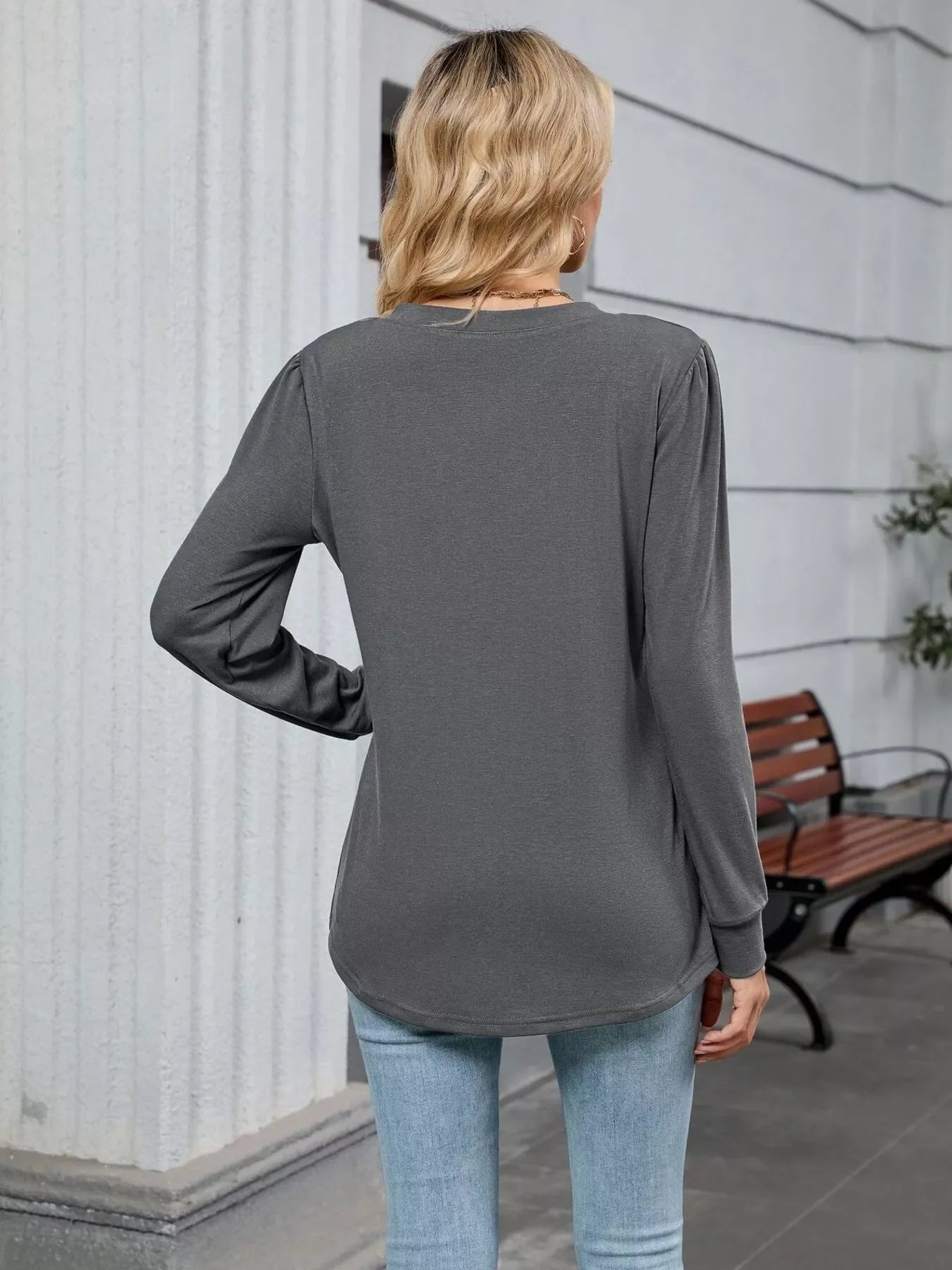 V-Neck Long Sleeve Relaxed Fit T-Shirt - Southern Shores Clothing