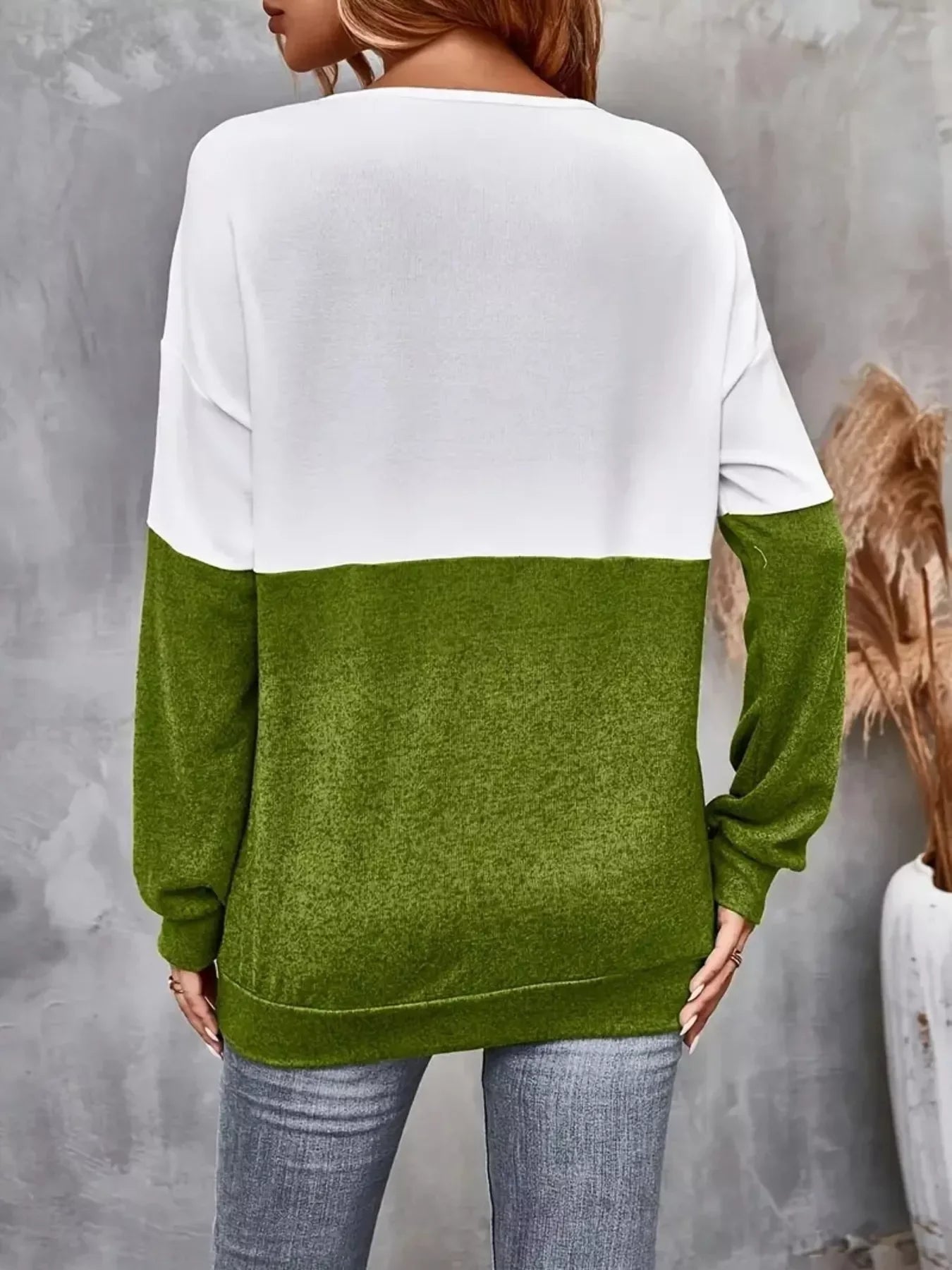 Crisscross V-Neck Block Long Sleeve Stretch T-Shirt - Southern Shores Clothing