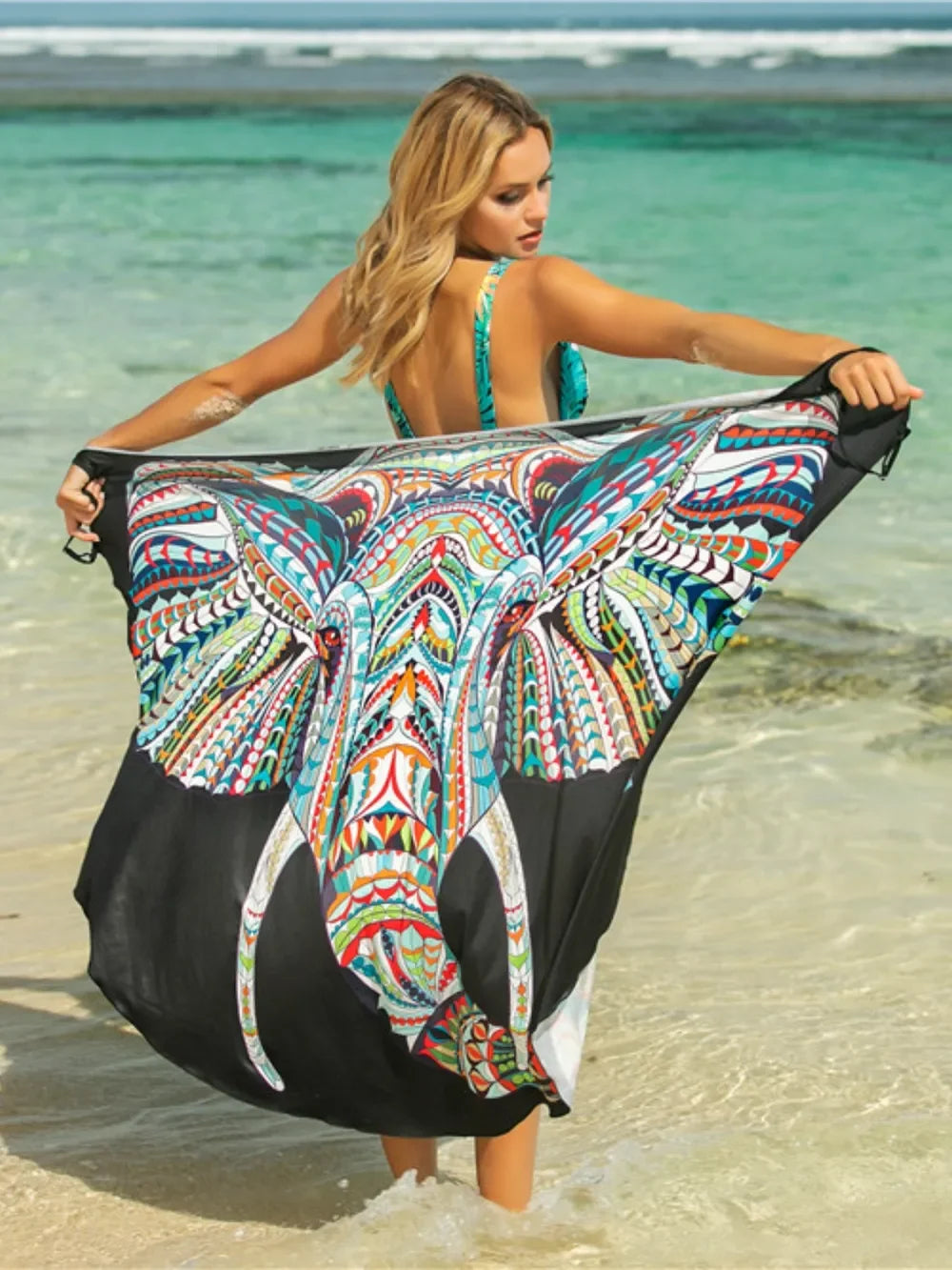 Printed Crisscross Spaghetti Strap Cover Up - Southern Shores Clothing