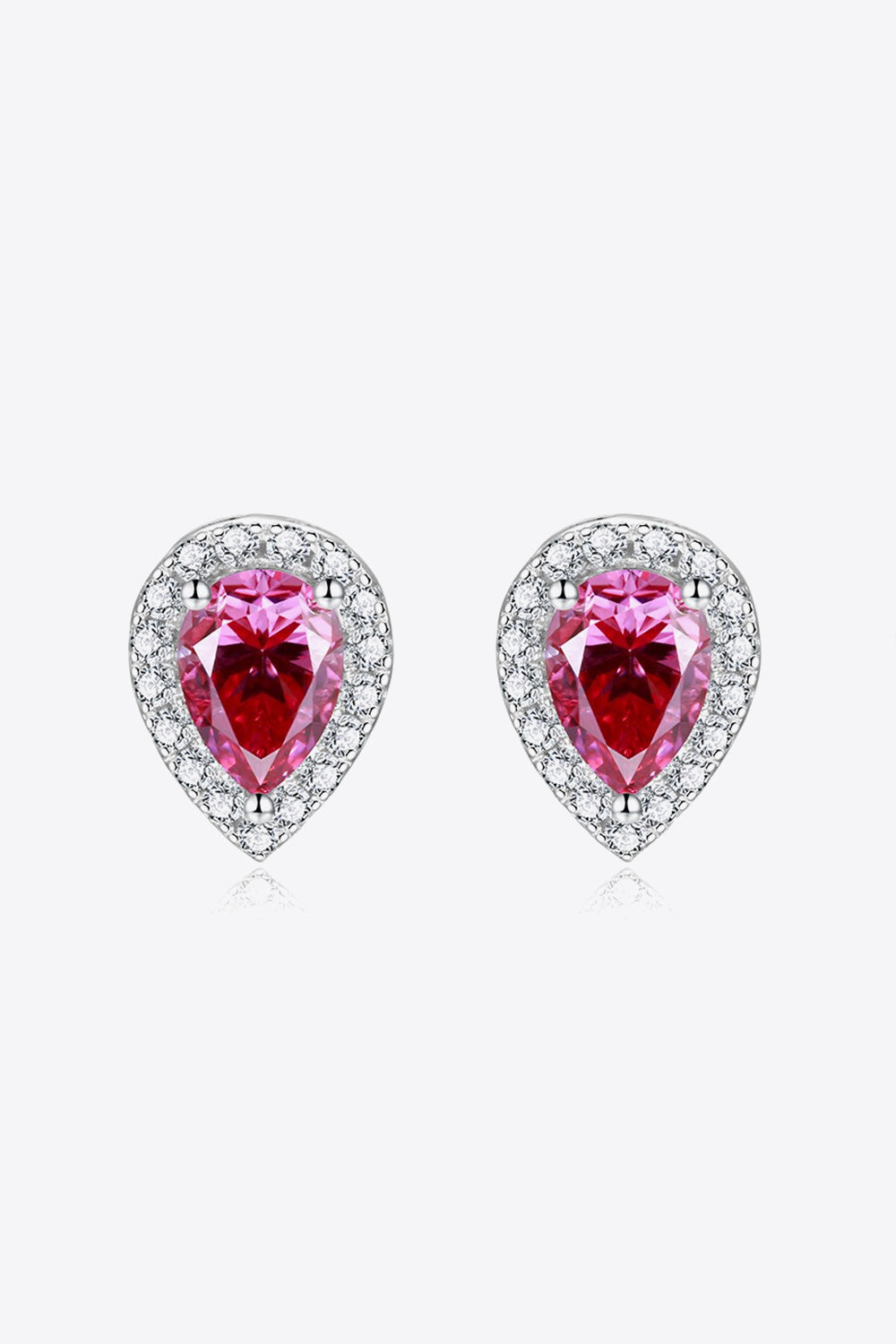 Southern Shores 2 Carat Moissanite Teardrop Stud Earrings in Rose