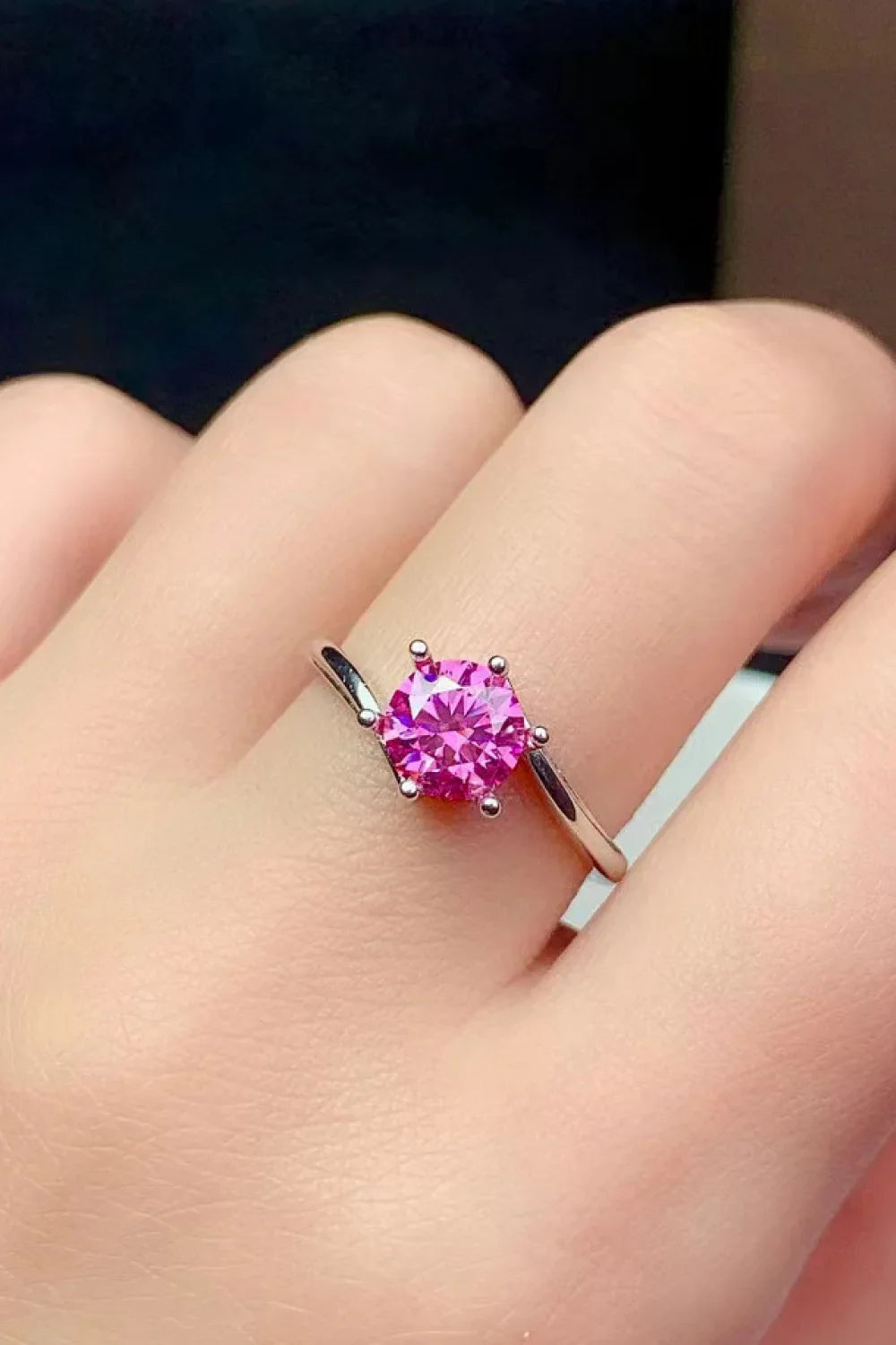 Minimalist 1 Carat Moissanite Ring Platinum-Plated - Southern Shores Clothing