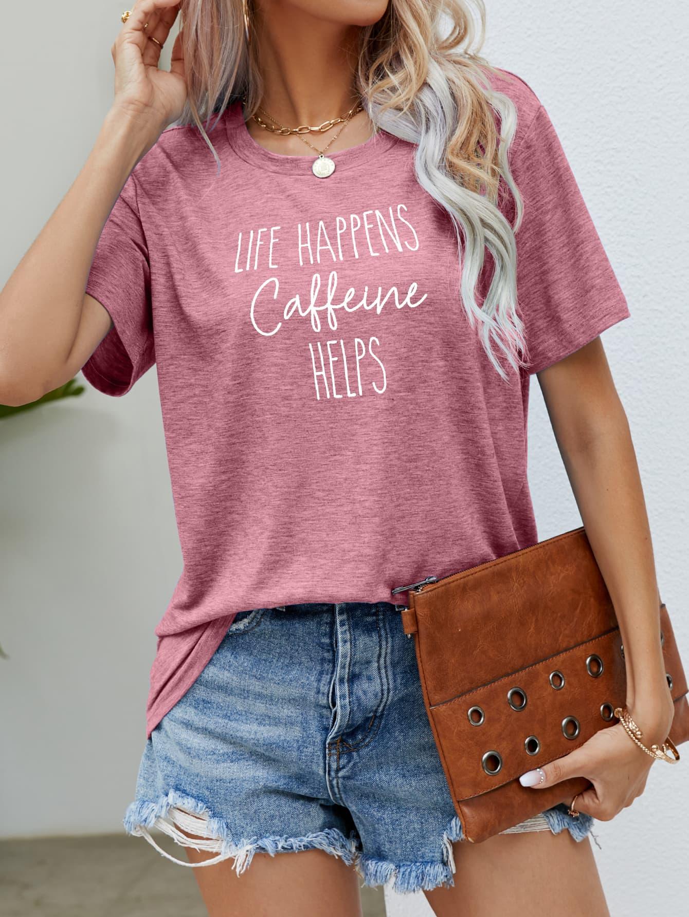 Slightly Stretchy Caffeine Graphic T-Shirt - Southern Shores Clothing