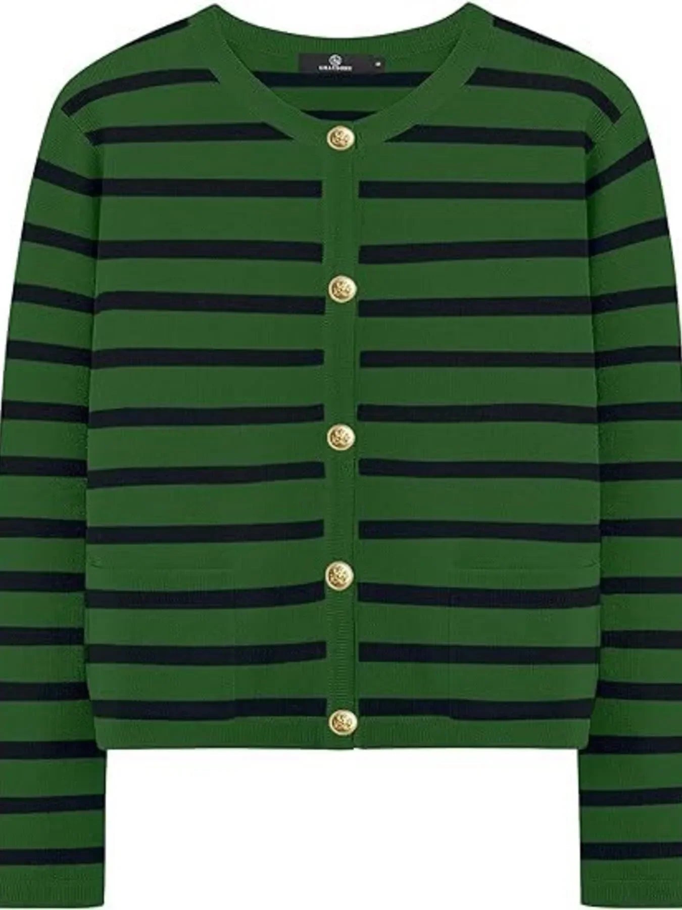 Striped Button-Up Cardigan With Lightweight Knit - Southern Shores Clothing