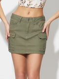 Denim Mini Skirt With Functional Pockets - Southern Shores Clothing