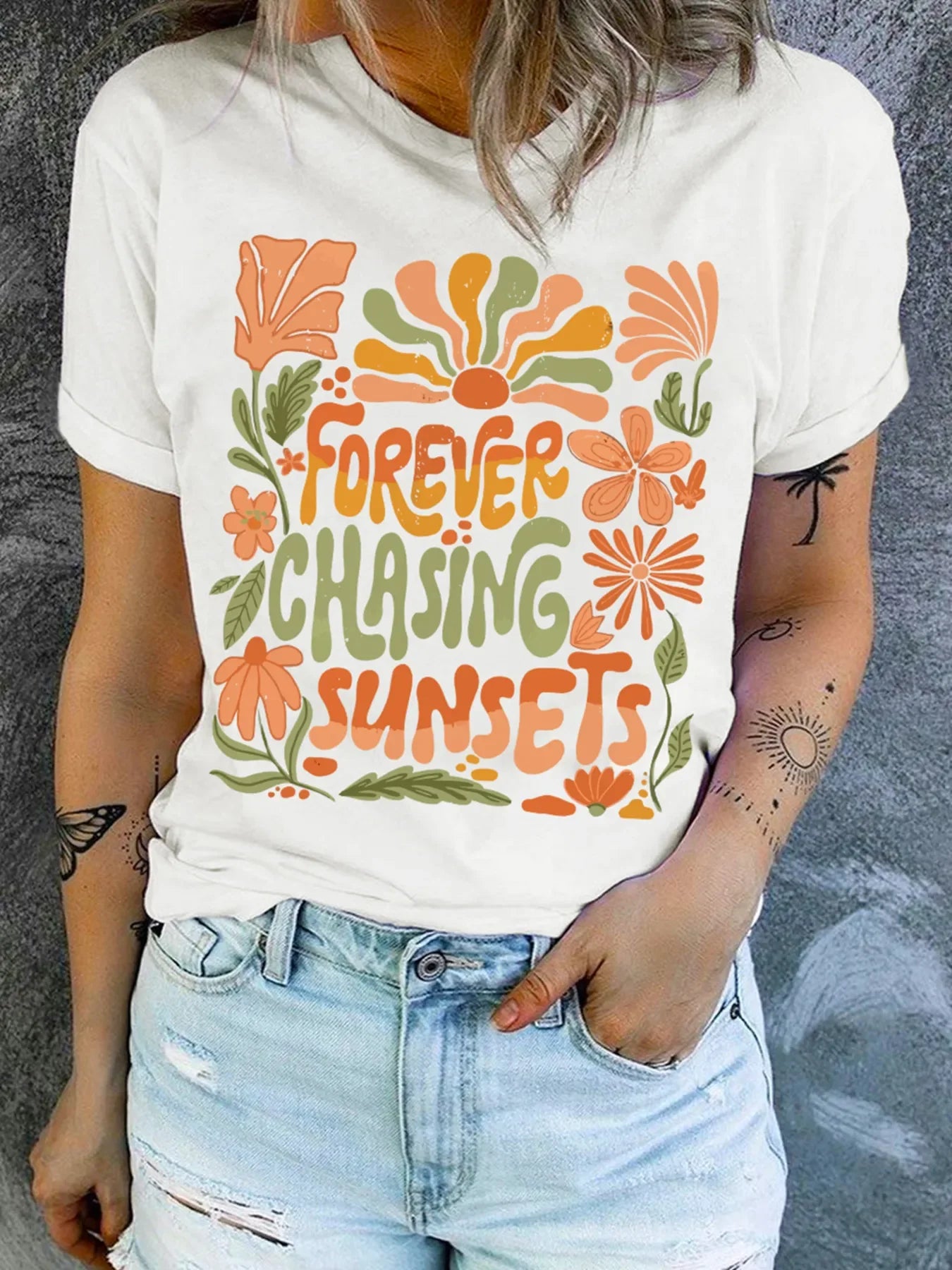 Round Neck Stretch T Shirt With Slightly Stretchy Fabric - Southern Shores Clothing