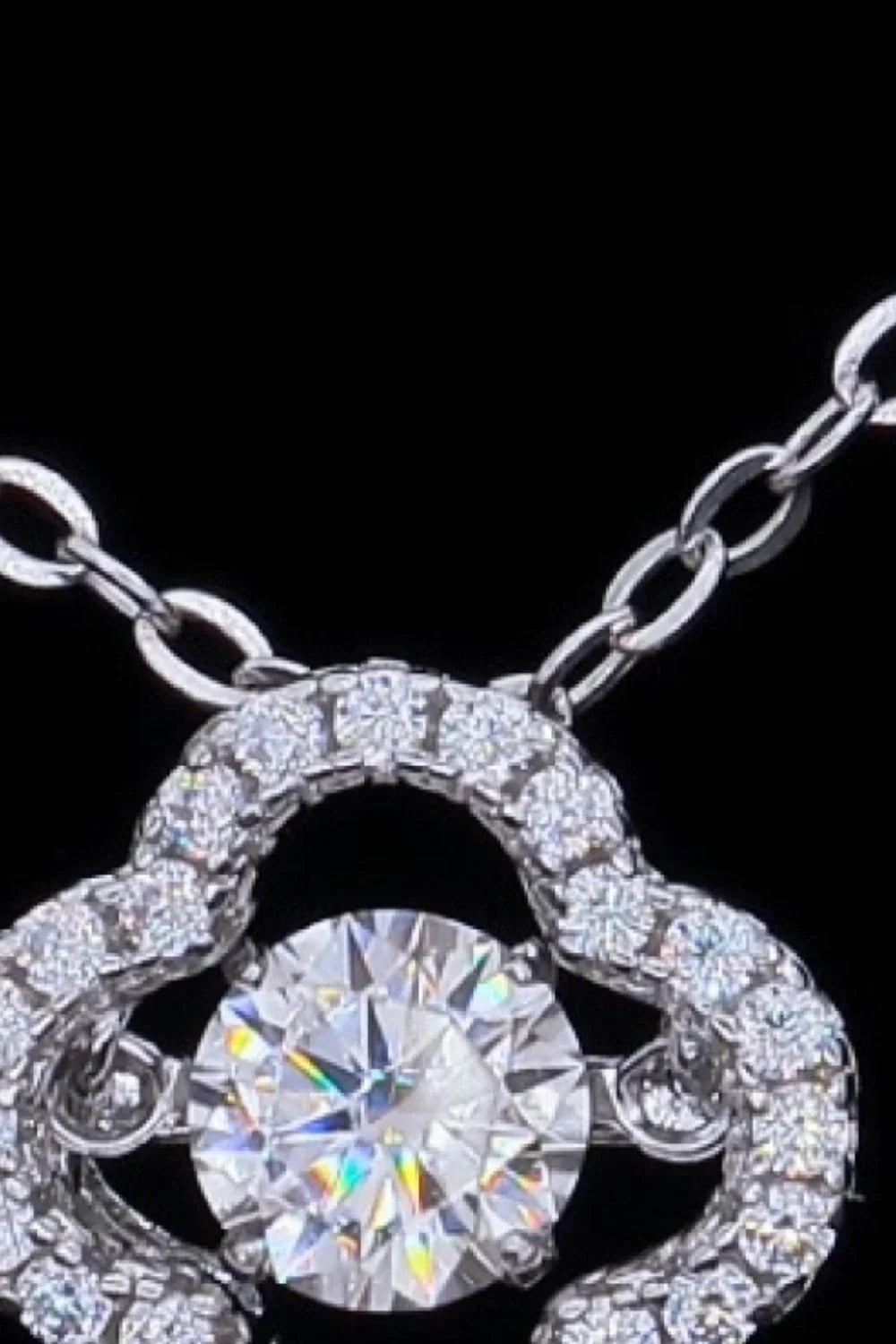 Sterling Moissanite Flower Pendant Necklace Delicate Chic - Southern Shores Clothing