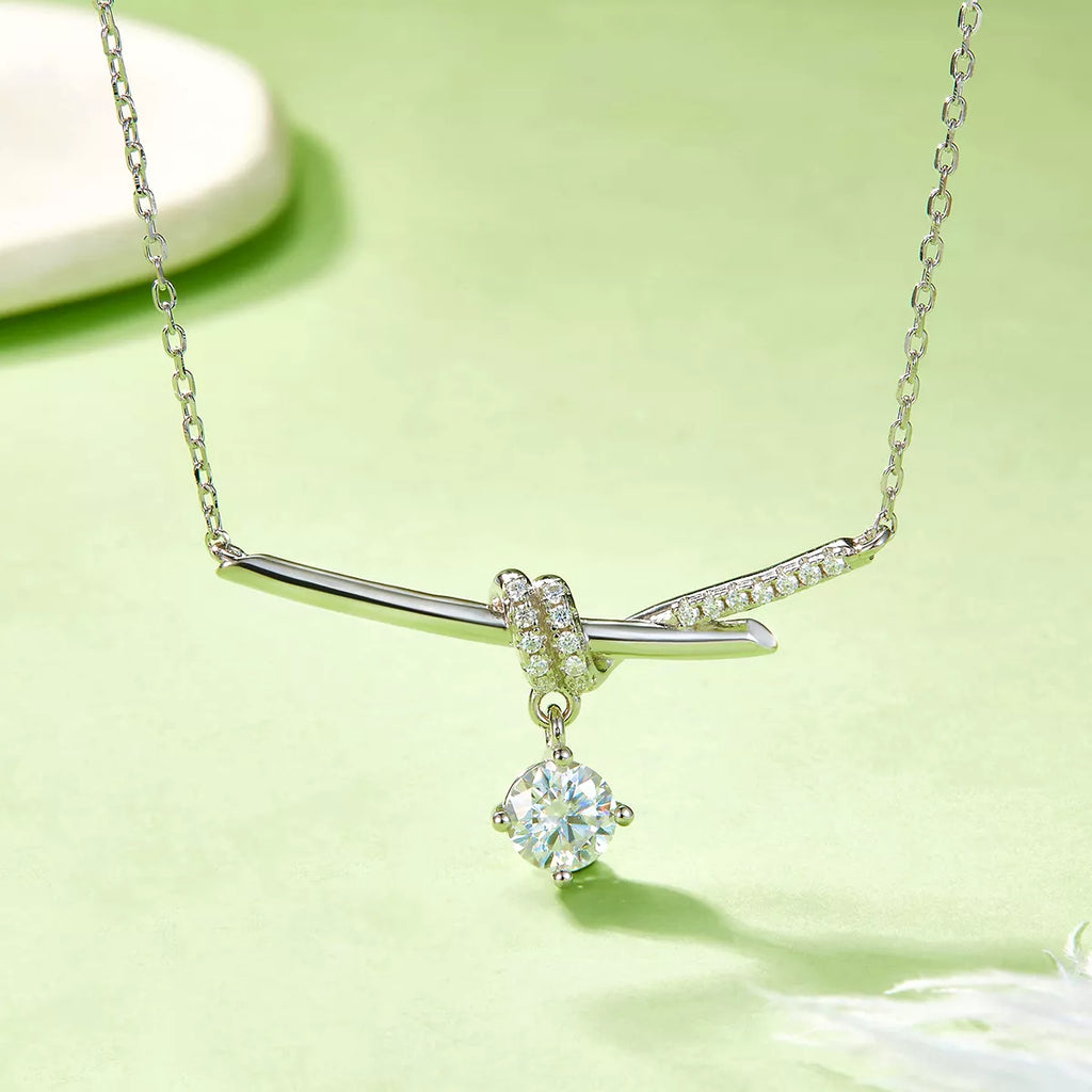 Southern Shores 1 Carat Moissanite Sterling Silver Pendant Necklace