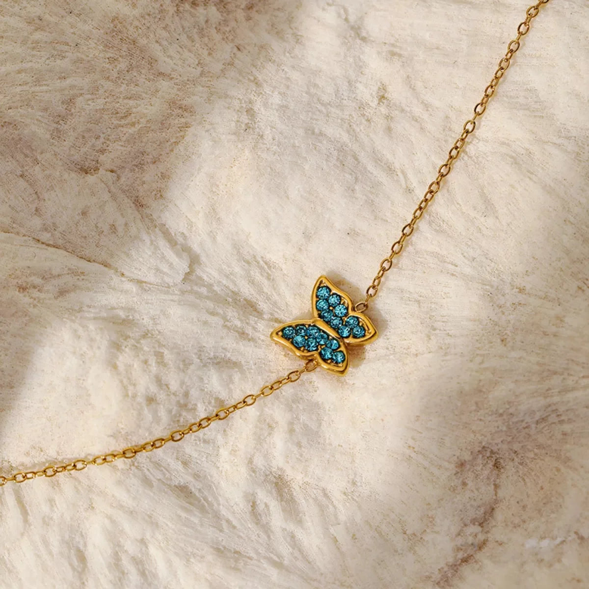 18K Gold-Plated Turquoise Zircon Butterfly Bracelet - Southern Shores Clothing