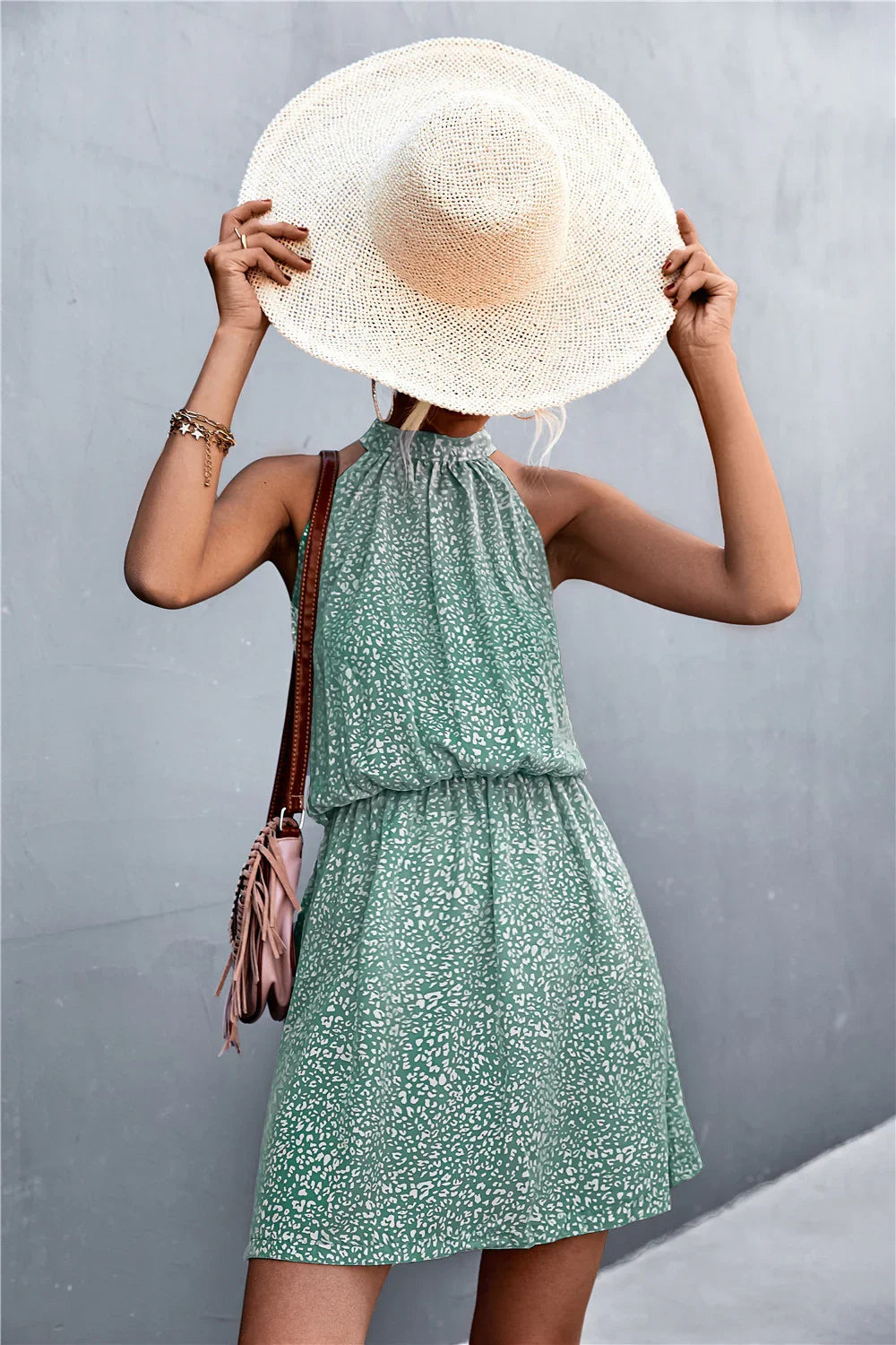 Floral Tied Sleeveless Mini Dress - Southern Shores Clothing