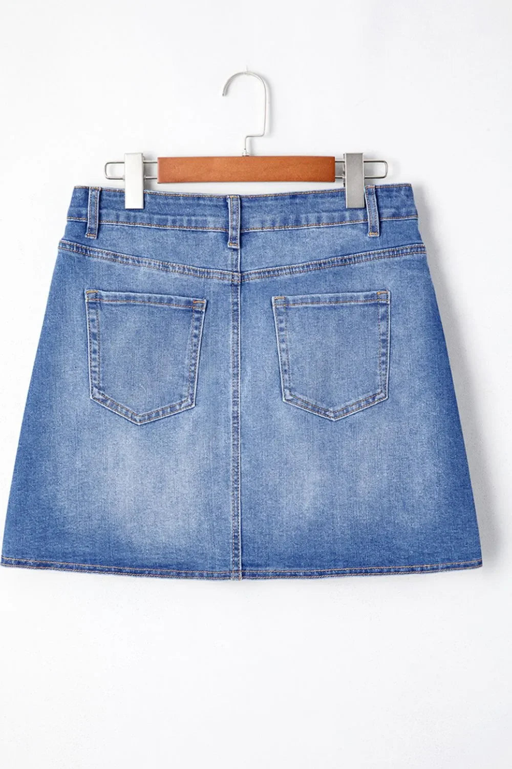 Wrapped Crossed Waist Denim Mini Skirt Casual Wear - Southern Shores Clothing
