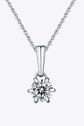 2 Carat Moissanite 6-Prong Minimalist Pendant Necklace - Southern Shores Clothing