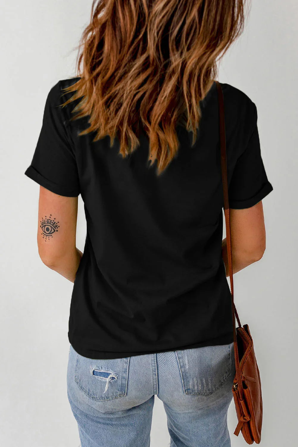 Graphic T Shirt With Cuffed Short Sleeves Round Neck - Southern Shores Clothing