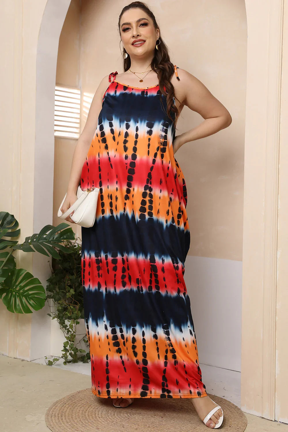 Plus Size Tie-Shoulder Maxi Dress For Coastal Outings | Southern Shores Clothing - Southern Shores Clothing