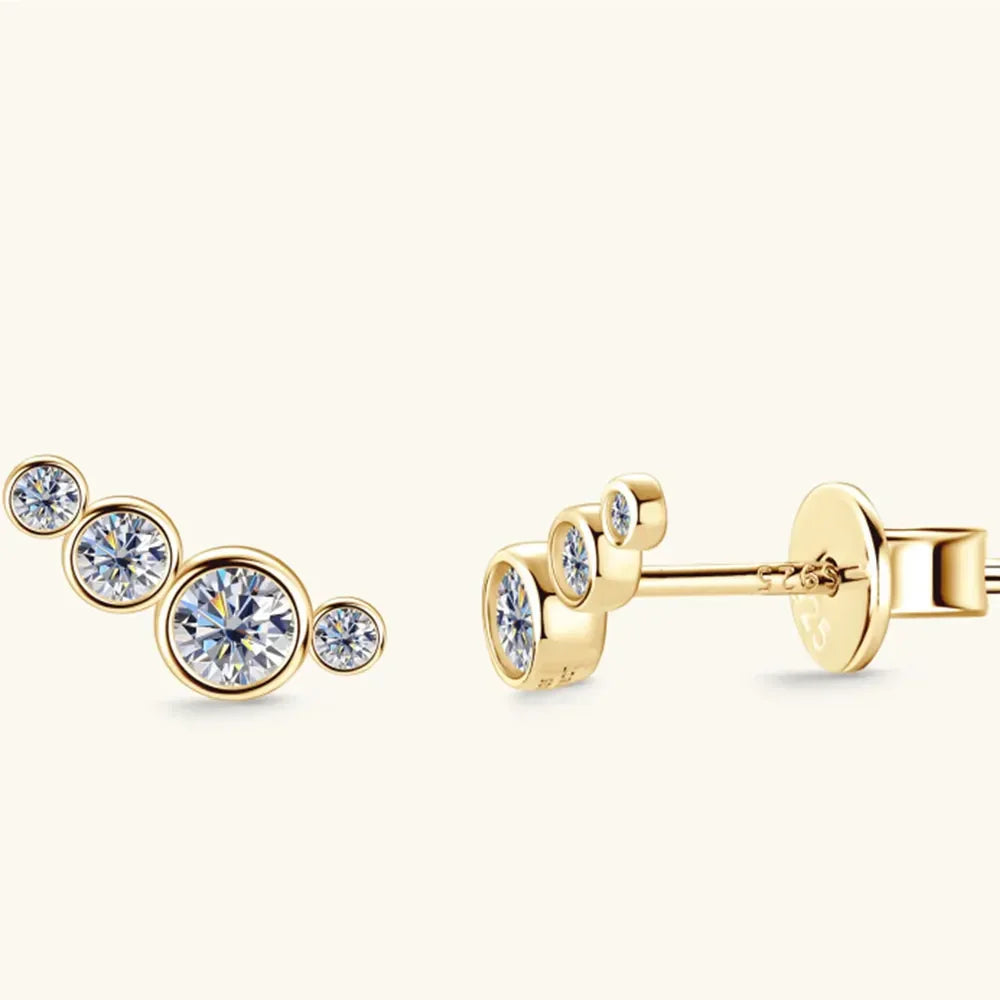 Sterling Silver Moissanite Stud Earrings - Southern Shores Clothing