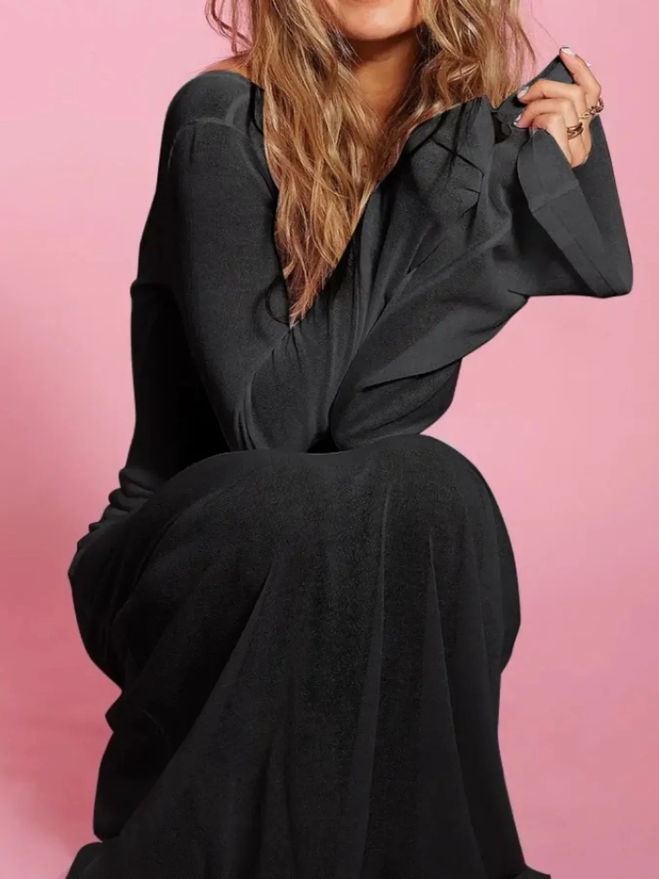 Backless Long Sleeve Maxi Cover-Up For Beach Days - Southern Shores Clothing