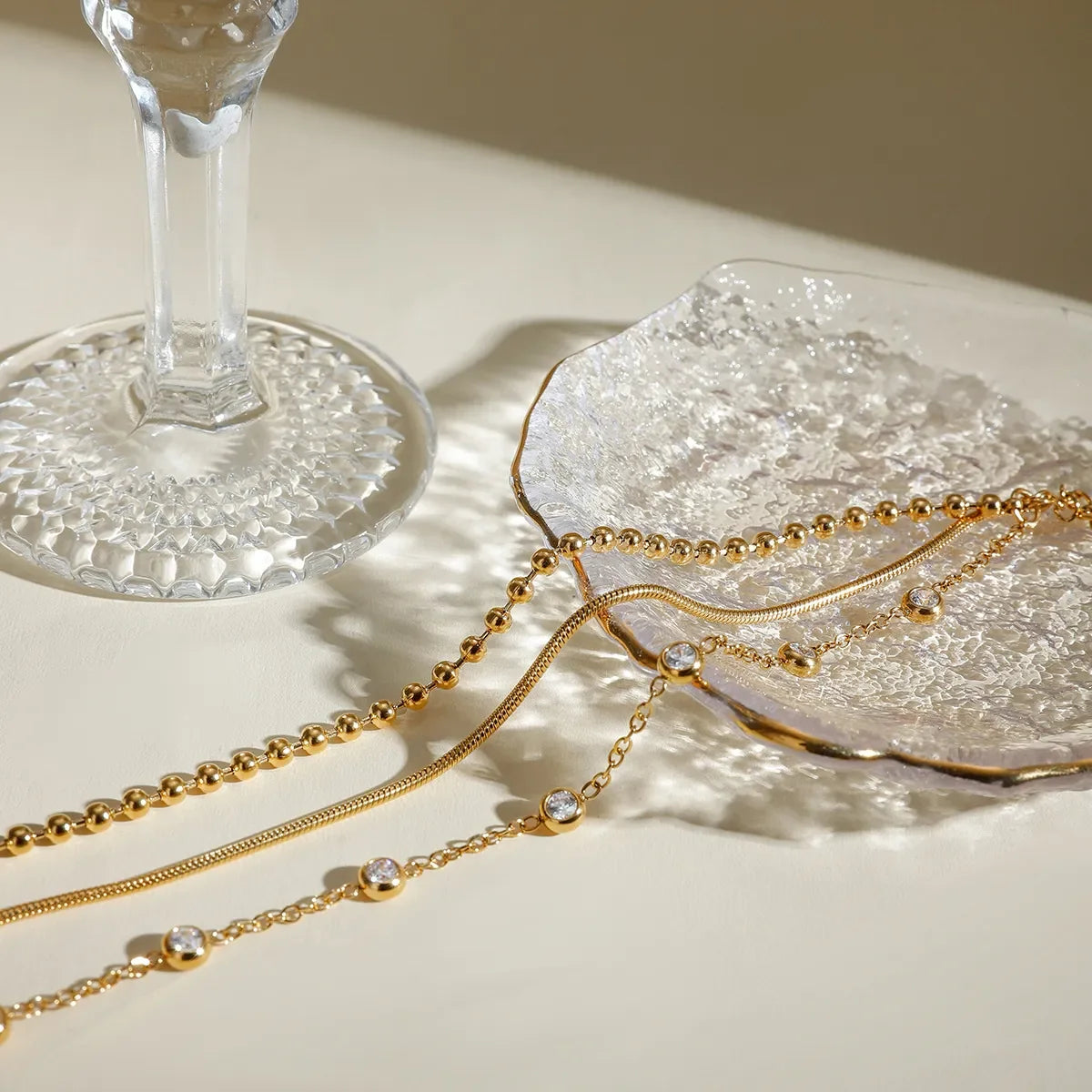 18K Gold-Plated Adjustable Layered Zircon Bracelet - Southern Shores Clothing