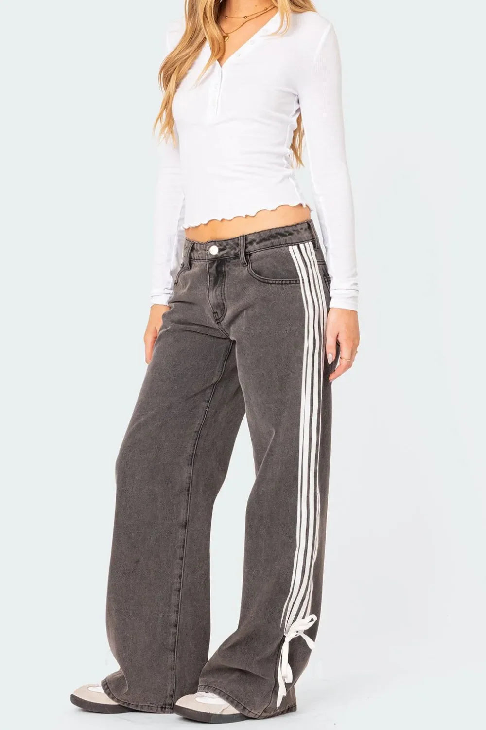 Ocean Breeze Side Striped Loose Fit Denim Jeans - Southern Shores Clothing