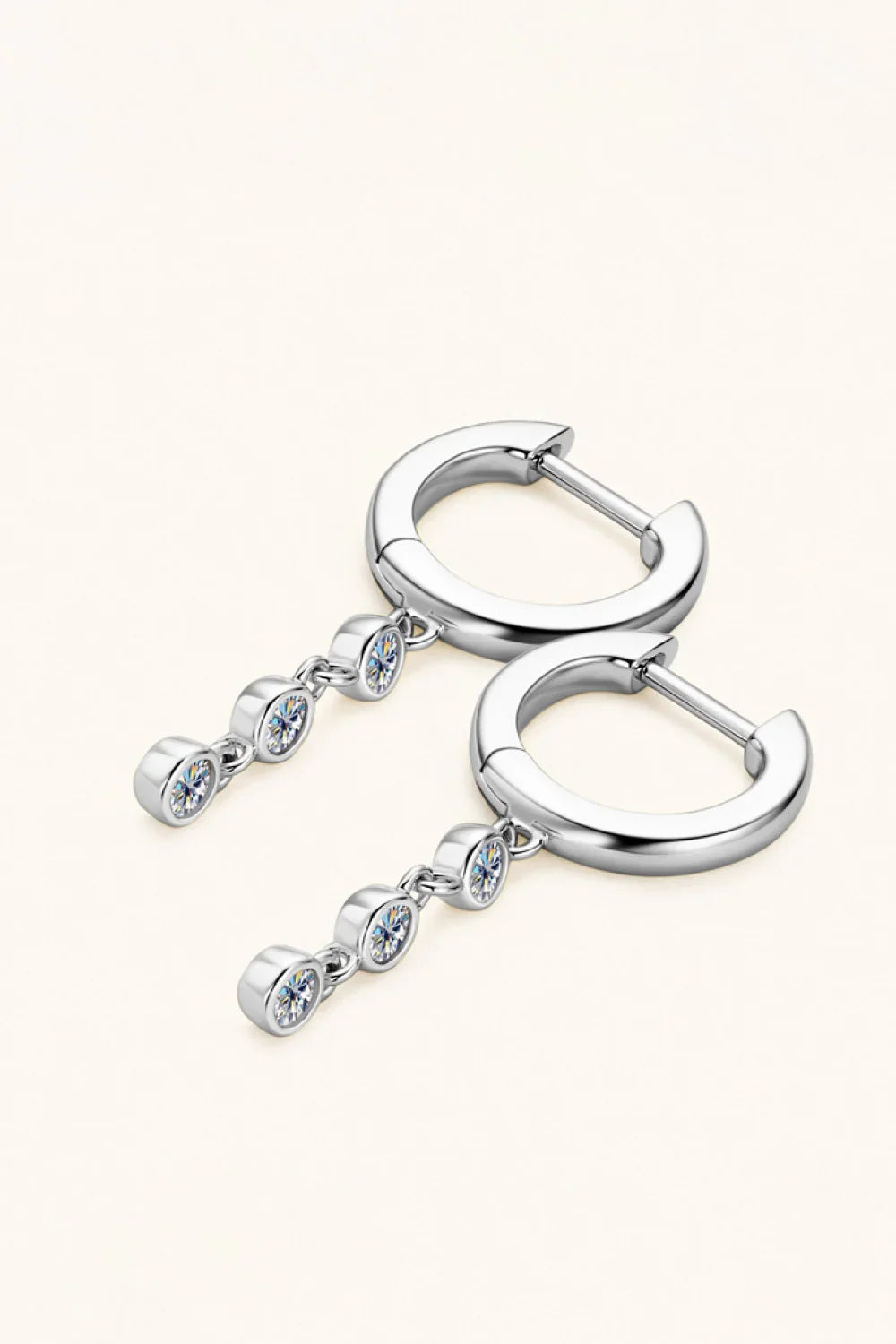 Minimalist Moissanite Sterling Silver Earrings - Southern Shores Clothing