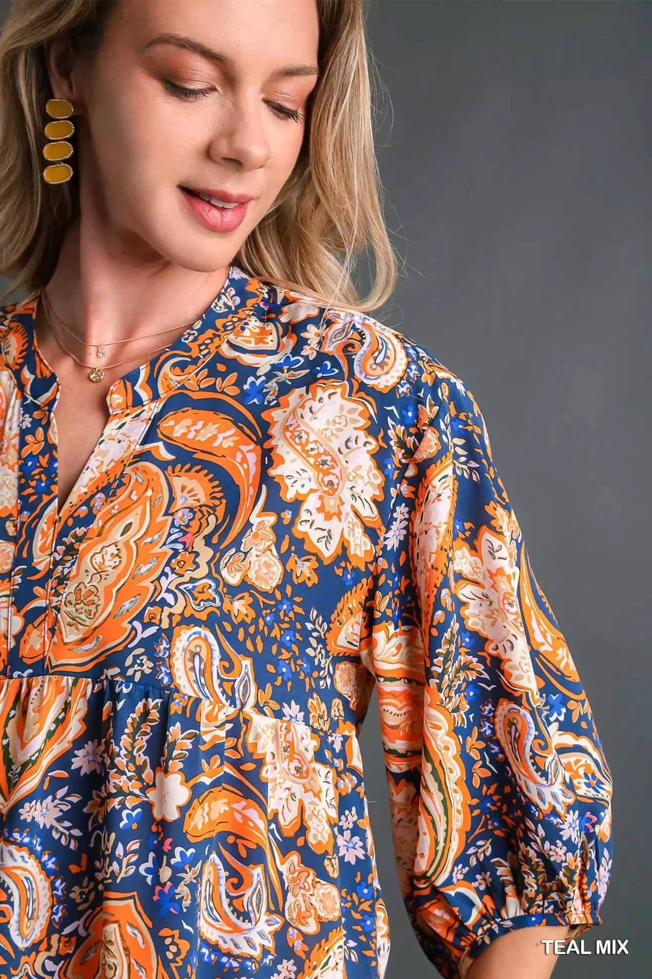 Paisley Boho Tunic Blouse With Relaxed Fit And Flowing Hem - Southern Shores Clothing