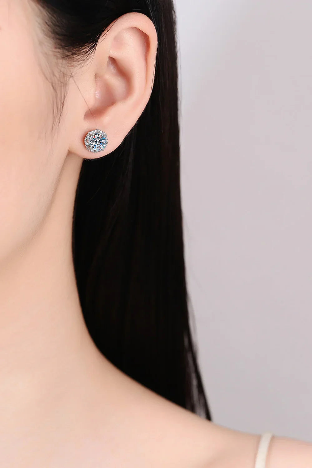 2-Carat Moissanite Sterling Silver Stud Earrings