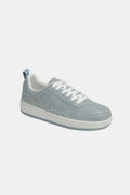 Rhinestone Platform Flat Sneakers With Cushioned Insole - Southern Shores Clothing