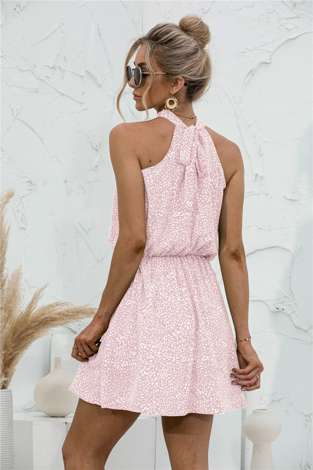 Floral Tied Sleeveless Mini Dress - Southern Shores Clothing