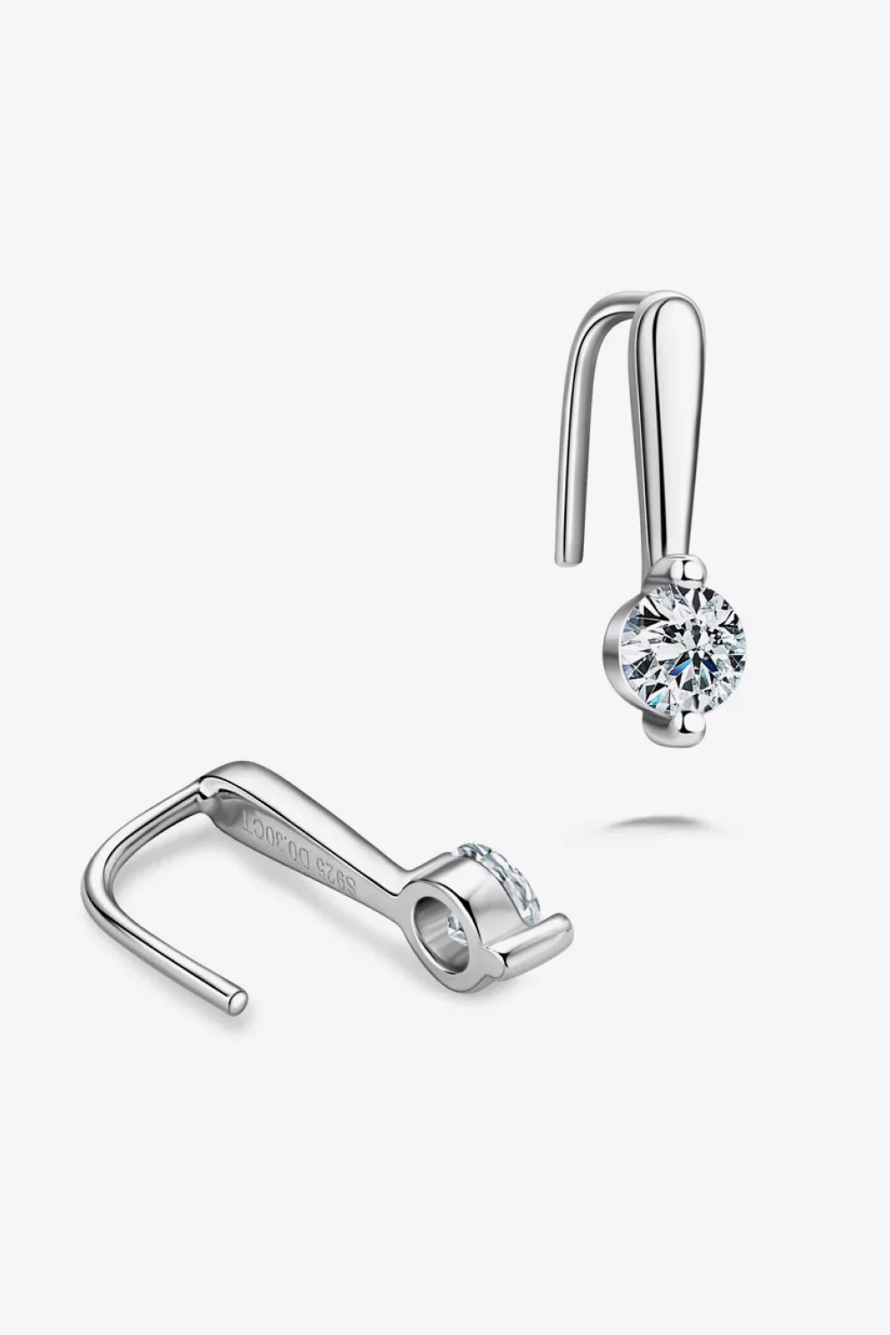 Platinum Plated Moissanite Sterling Silver Earrings