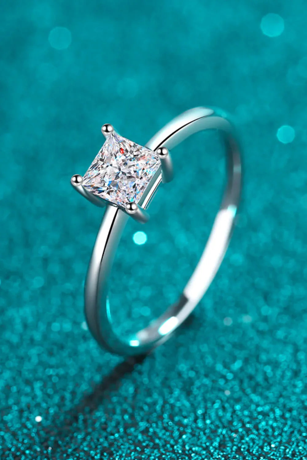Sterling Silver Moissanite Solitaire Ring Minimalist