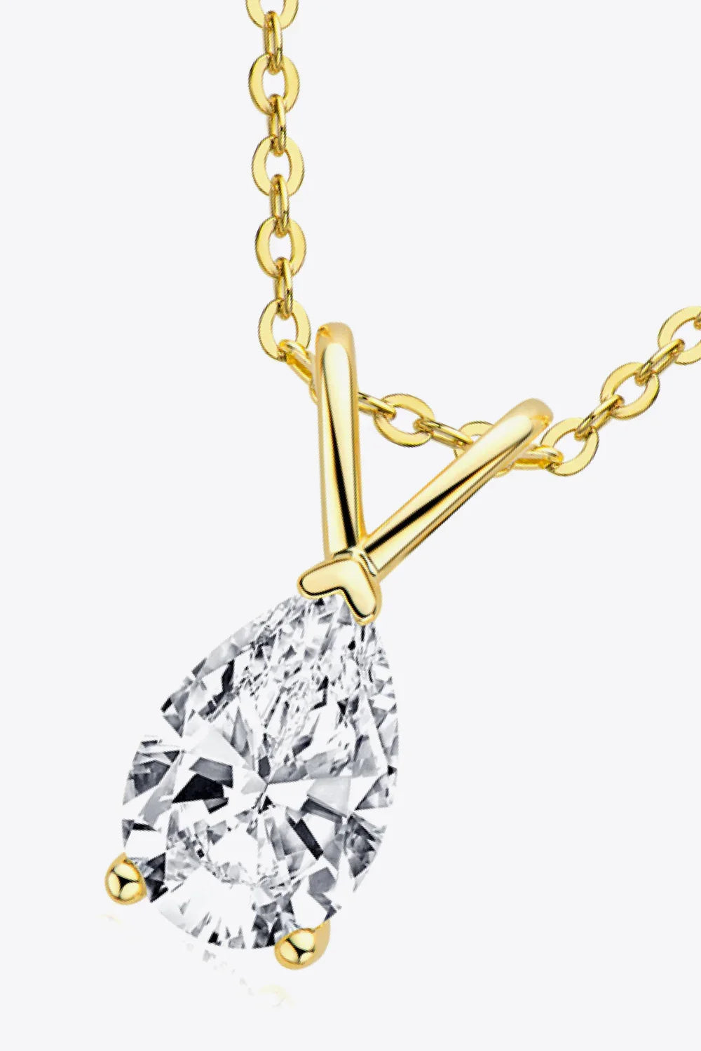 1.5 Carat Moissanite Teardrop Necklace Sterling Silver - Southern Shores Clothing