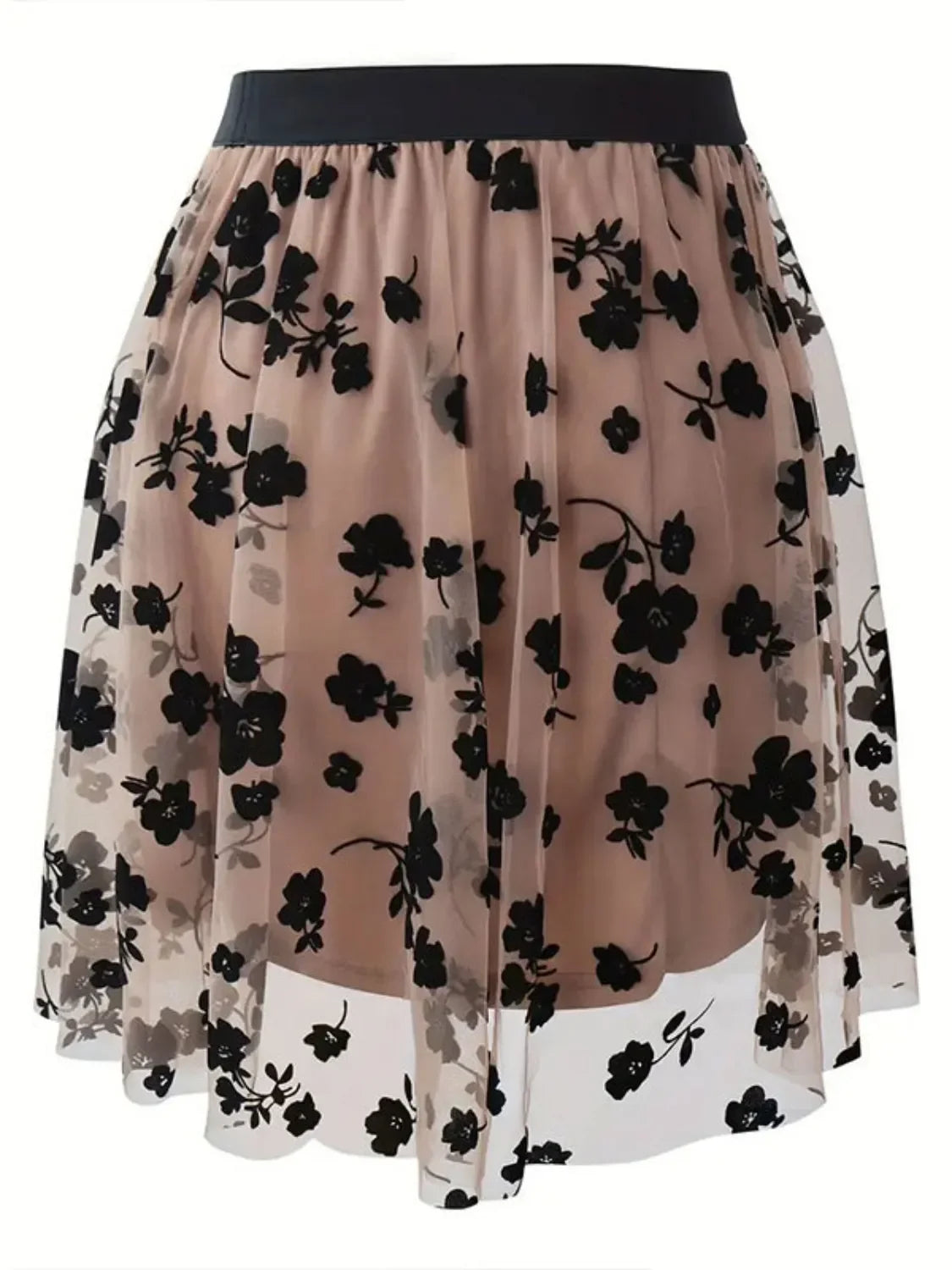 Floral Print High Waist Mini Skirt Lightweight Flowing - Southern Shores Clothing