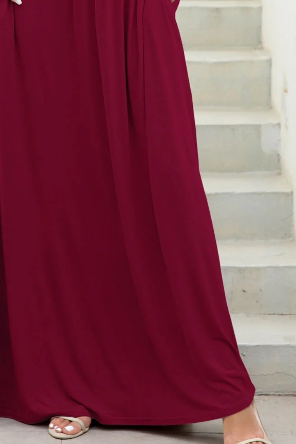 Round Neck Maxi Tee Dress with Pockets - Southern Shores Clothing