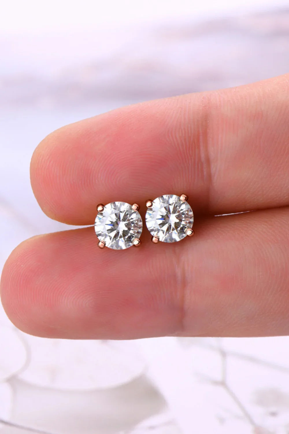 Moissanite Sterling Silver Stud Earrings 2 Carat - Southern Shores Clothing