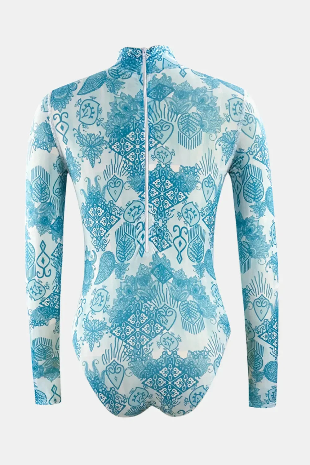 Roman Printed Mock Neck One-Piece Swimwear - Southern Shores Clothing