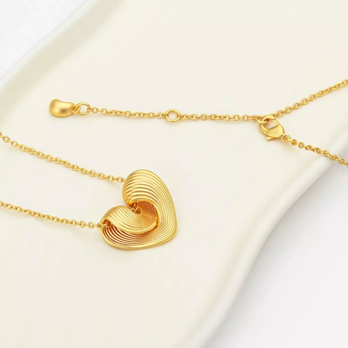 18K Gold-Plated Adjustable Heart Pendant Necklace - Southern Shores Clothing