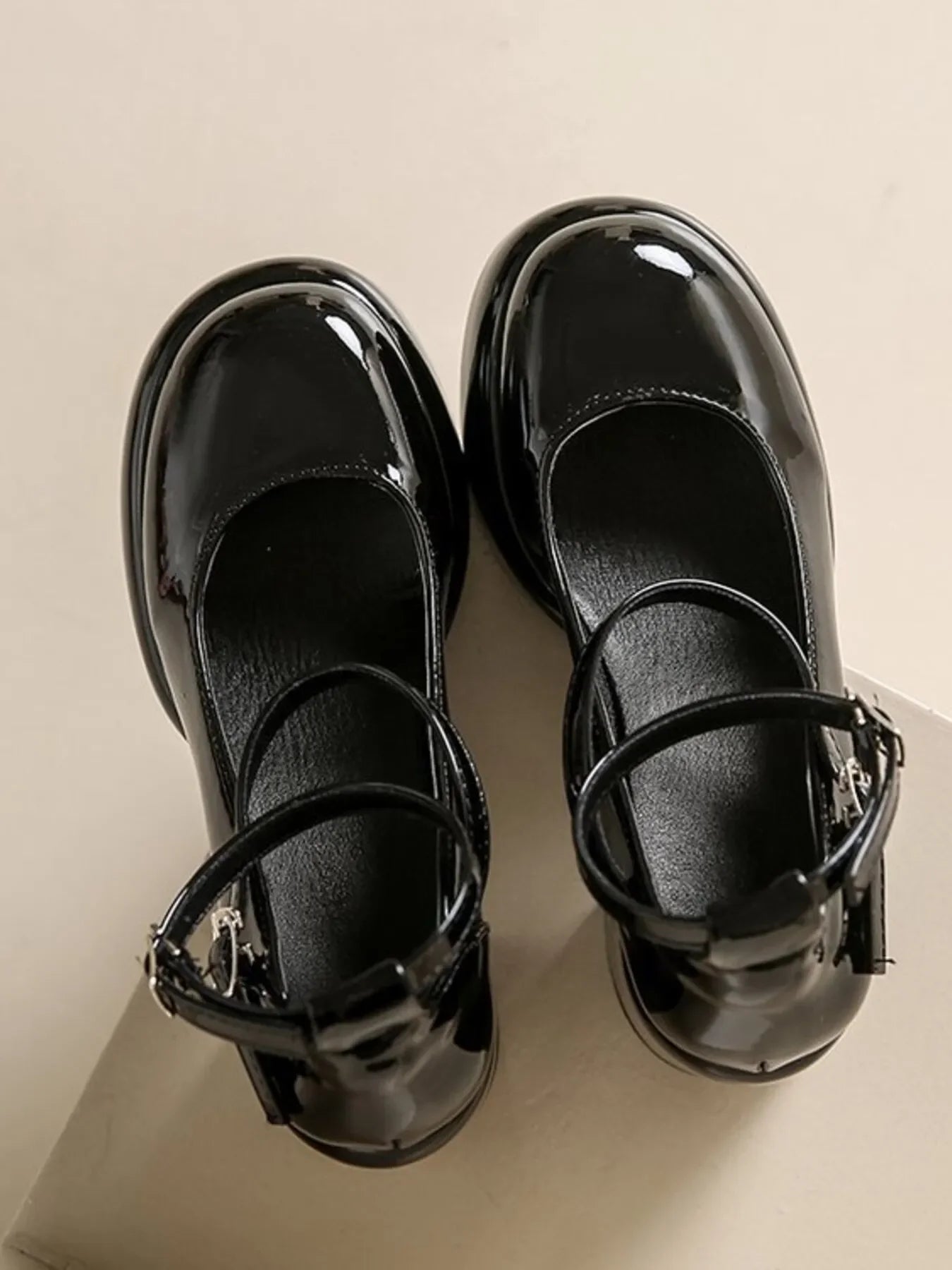 Patent Leather Mary Jane Platform Pumps Mid Heel - Southern Shores Clothing